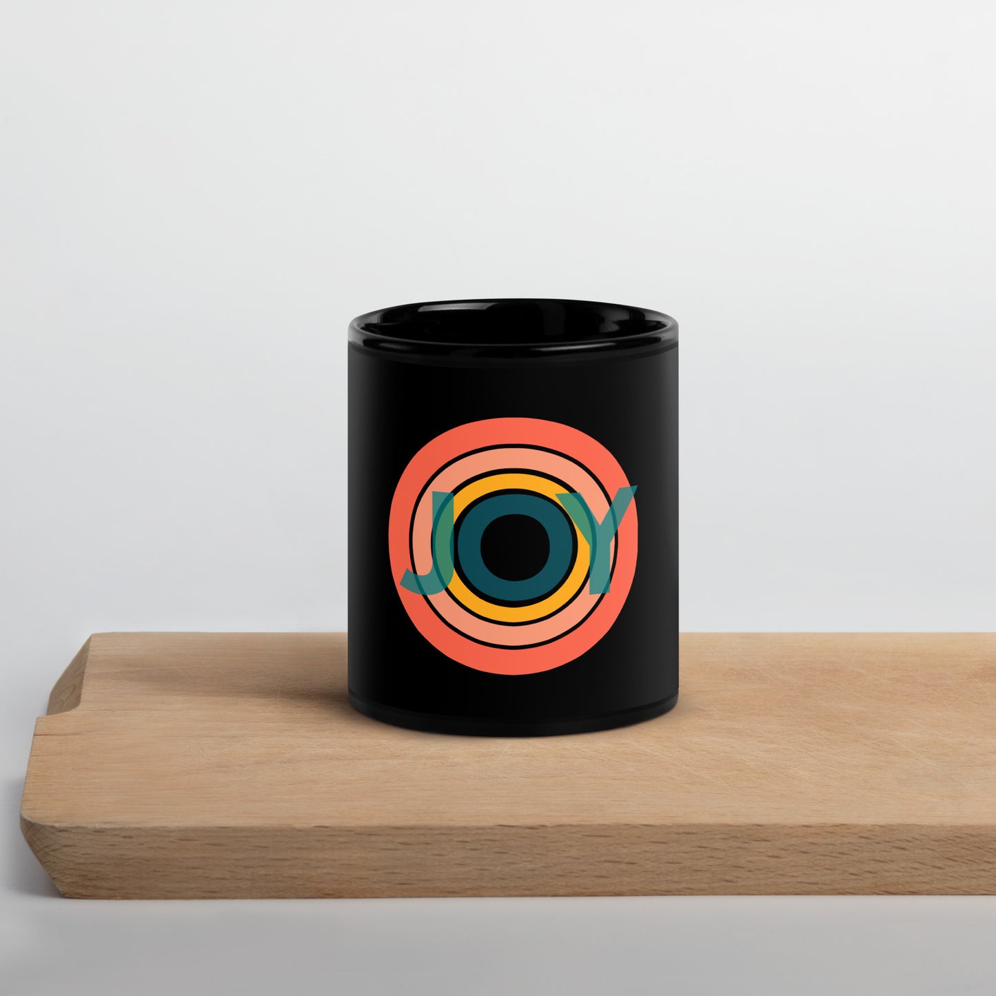 JOY Black Glossy Mug