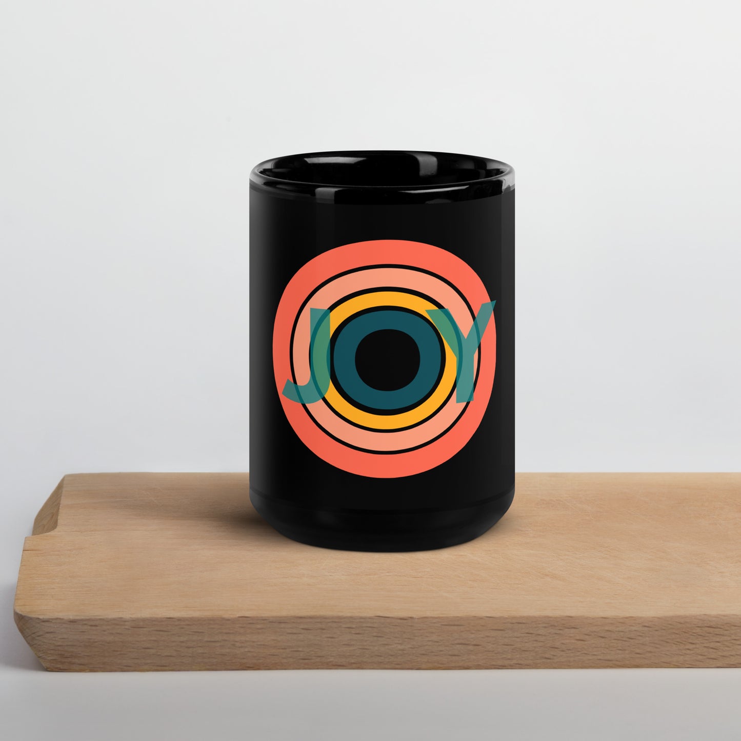 JOY Black Glossy Mug