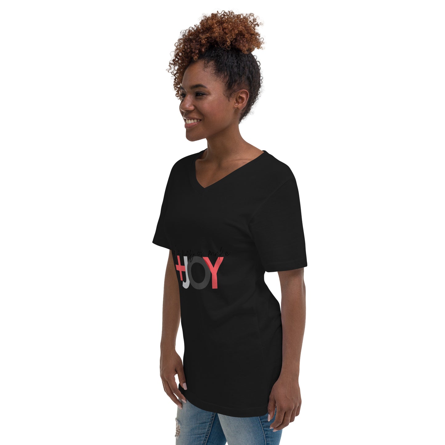 find a way or make JOY Unisex Short Sleeve V-Neck T-Shirt