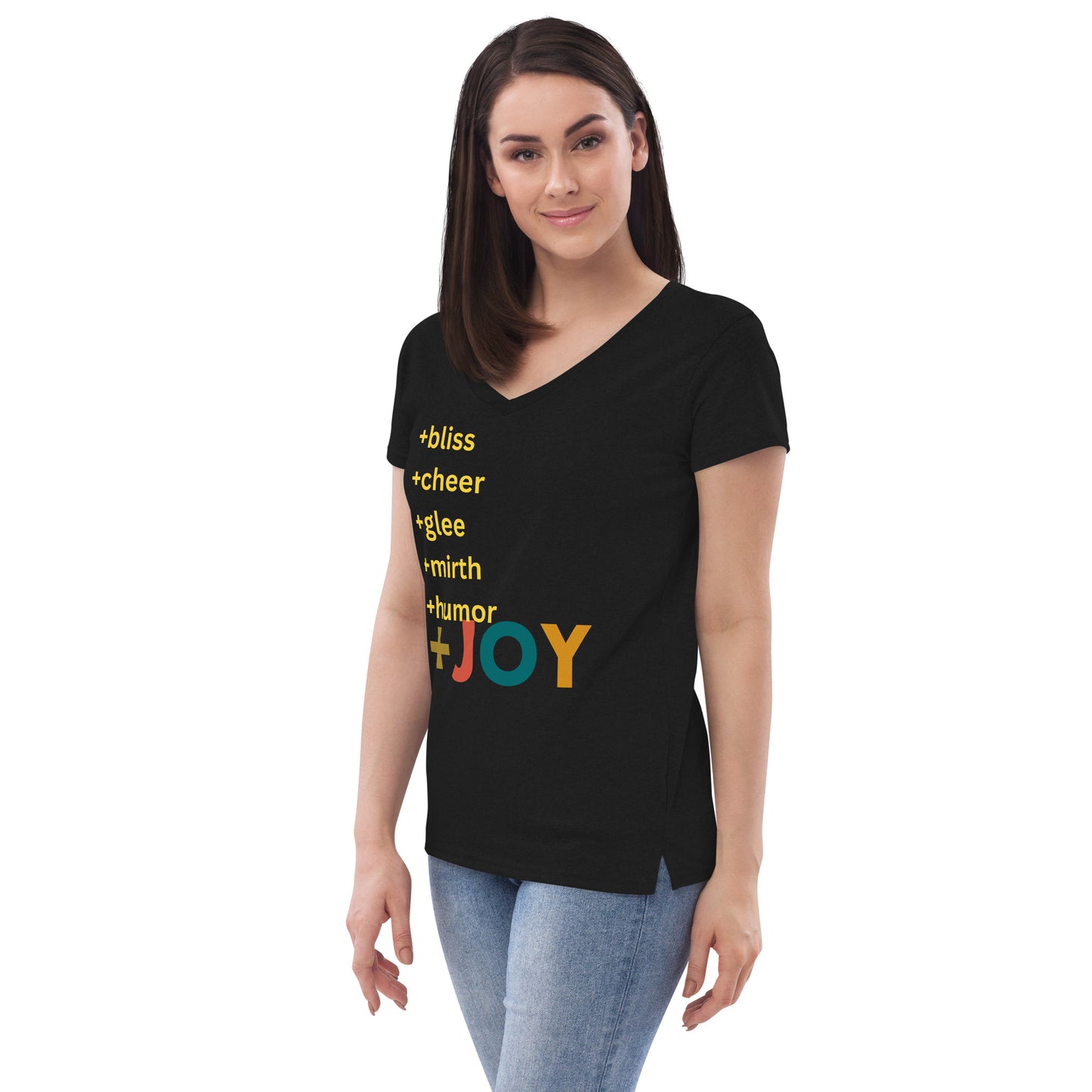 addJOY Women’s recycled v-neck t-shirt