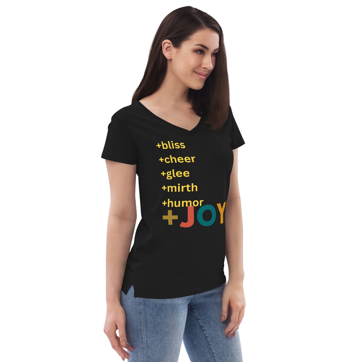 addJOY Women’s recycled v-neck t-shirt