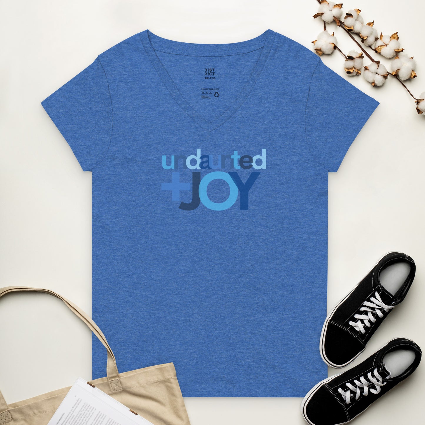 Undaunted JOY women’s recycled v-neck t-shirt