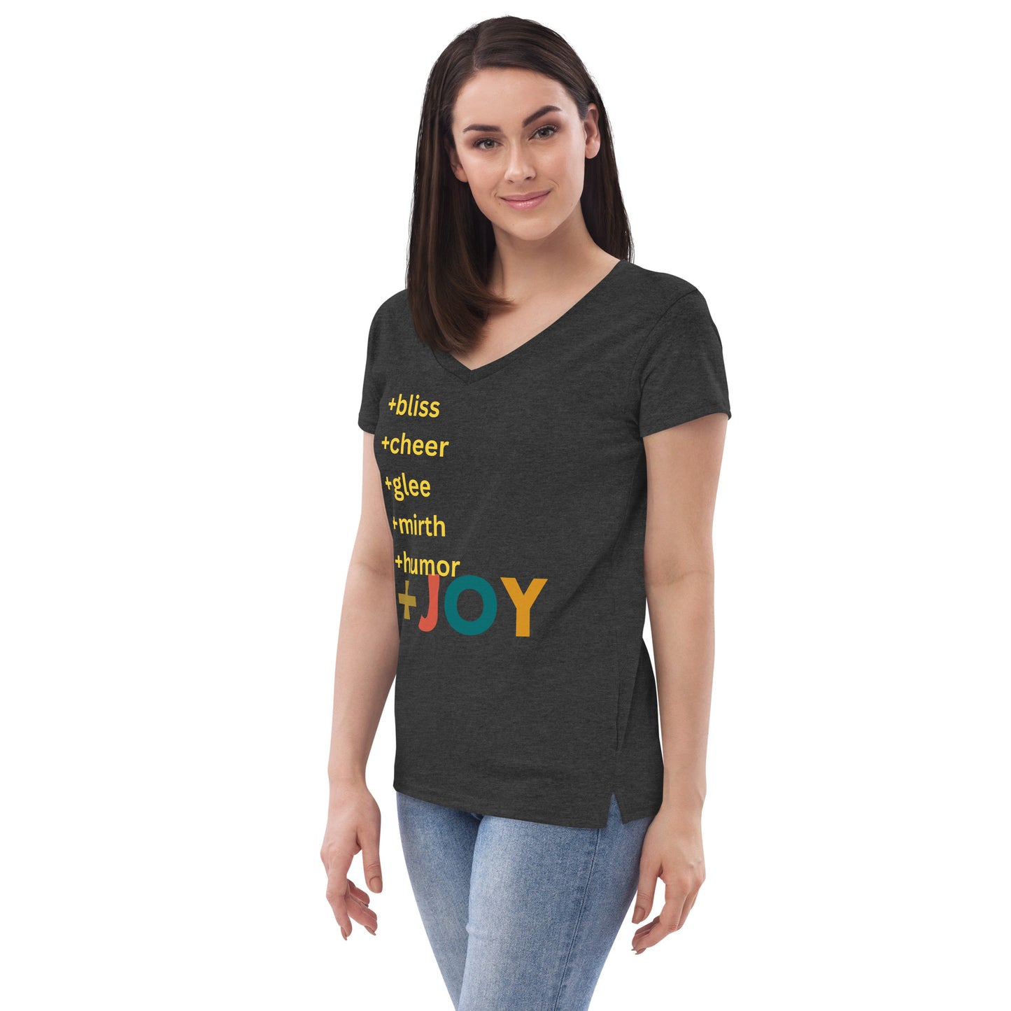 addJOY Women’s recycled v-neck t-shirt