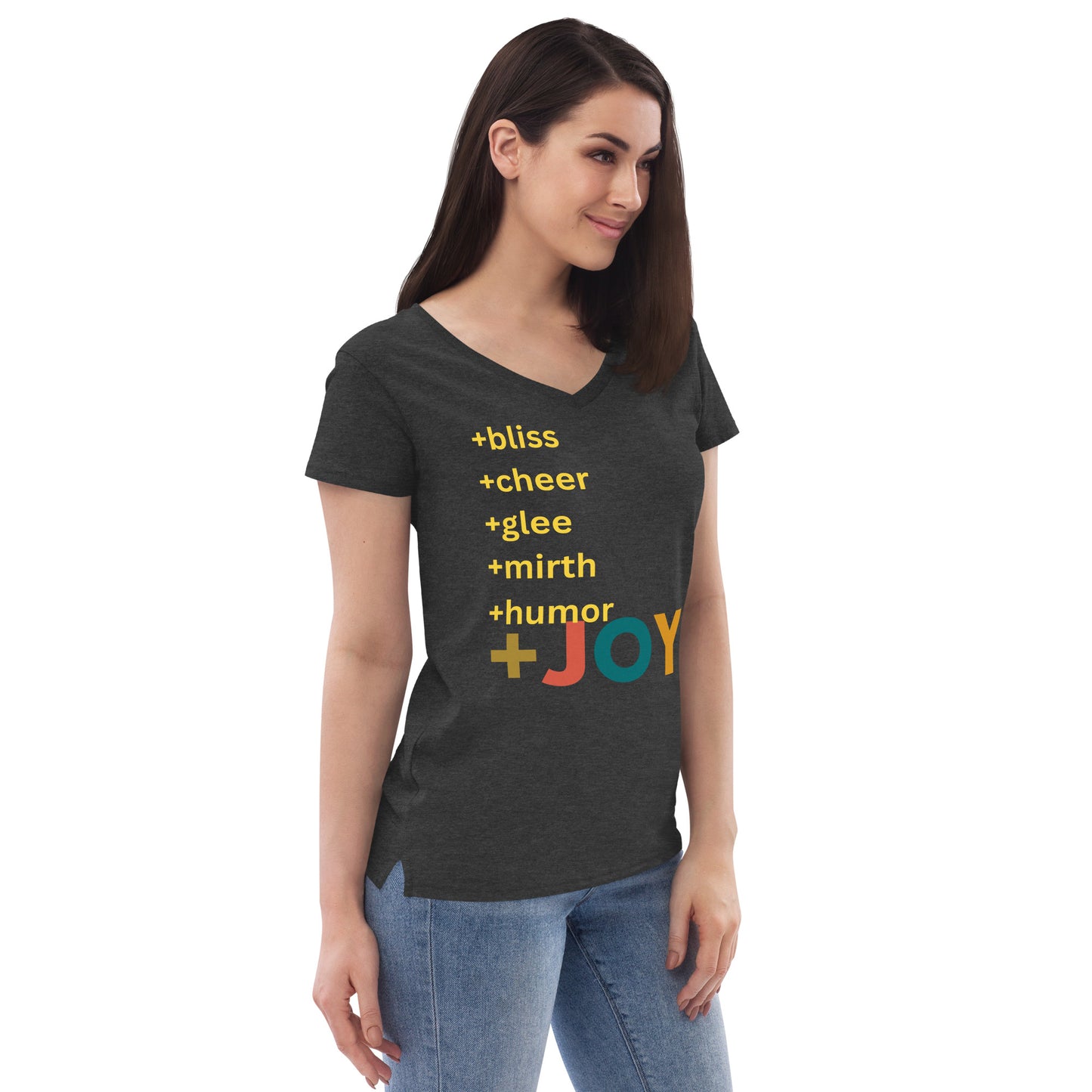 addJOY Women’s recycled v-neck t-shirt