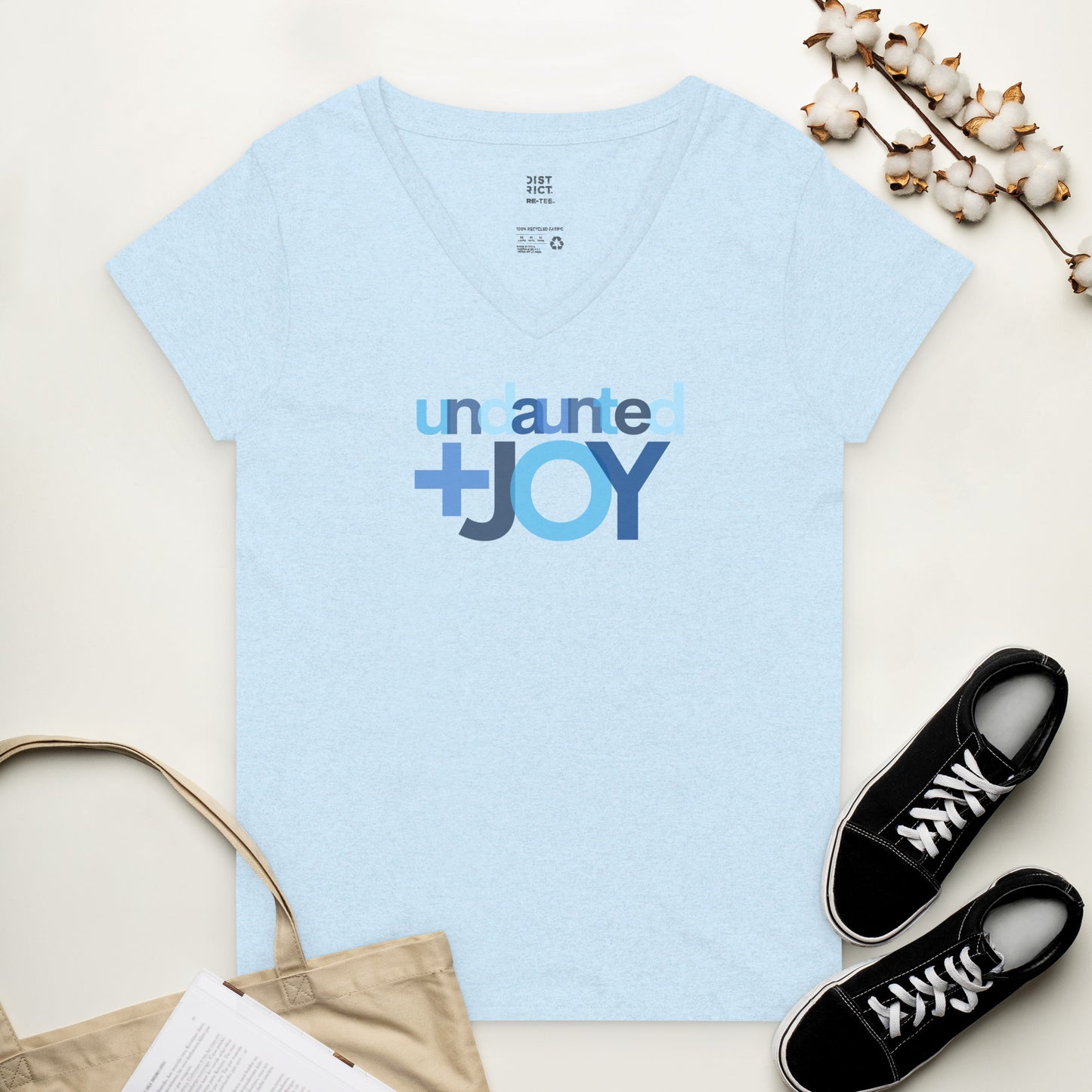 Undaunted JOY women’s recycled v-neck t-shirt