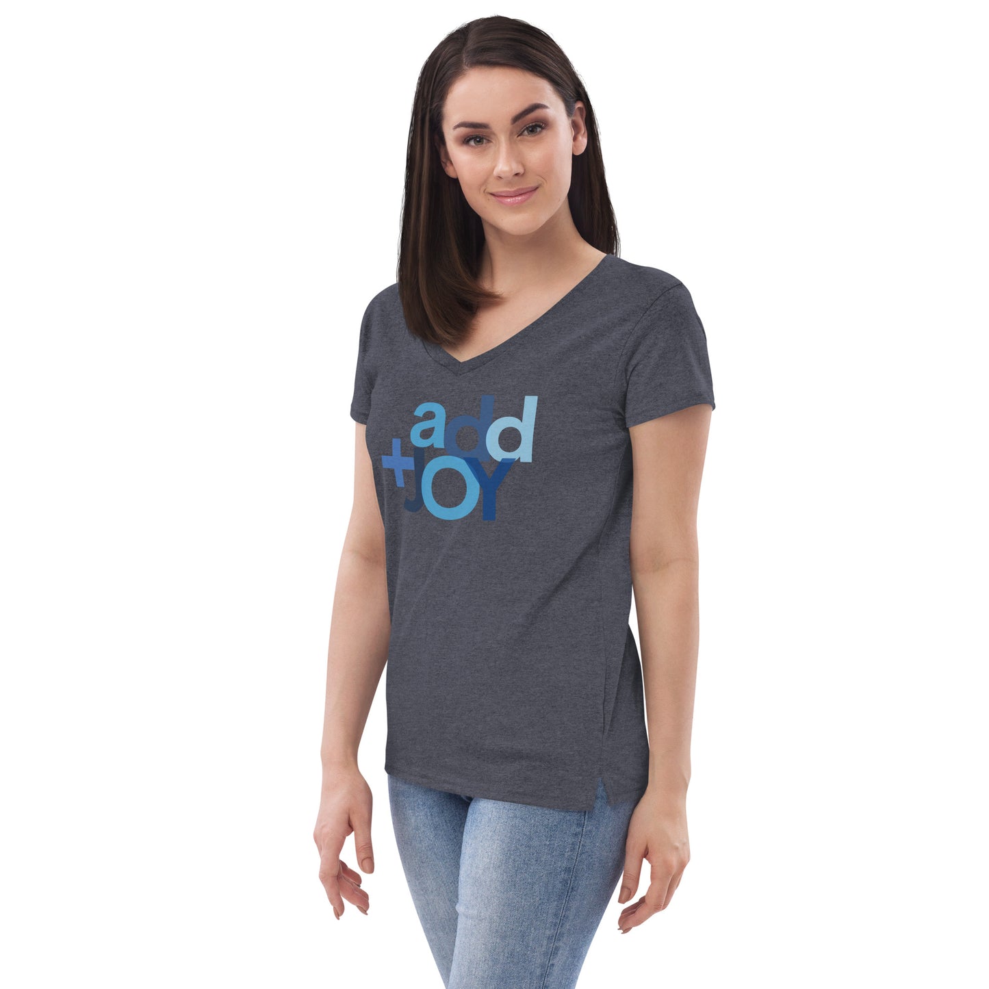 addJOY Women’s recycled v-neck t-shirt