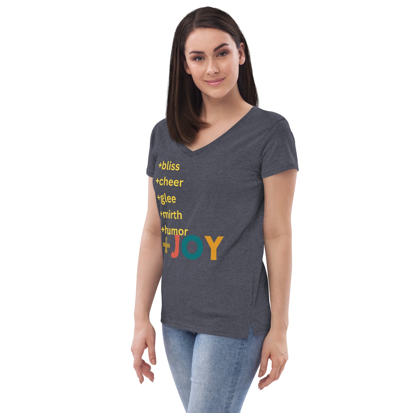 addJOY Women’s recycled v-neck t-shirt