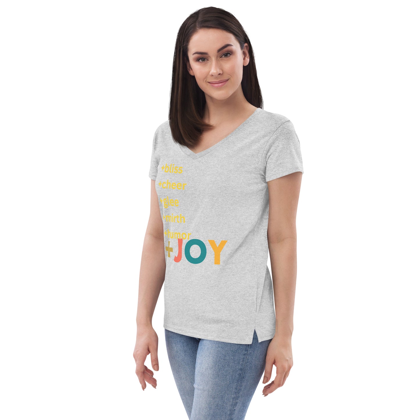 addJOY Women’s recycled v-neck t-shirt