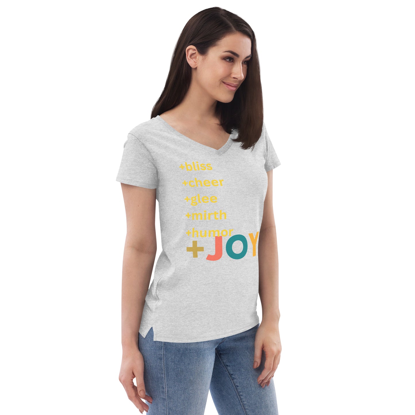 addJOY Women’s recycled v-neck t-shirt